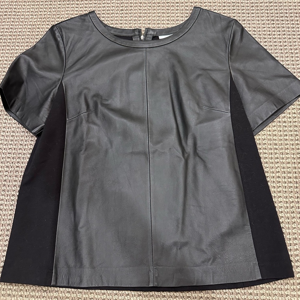 Black Leather Women's Top
